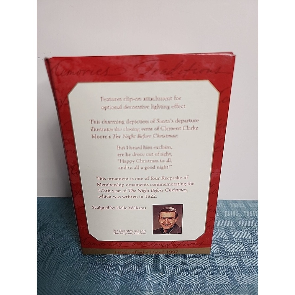 Hallmark Keepsake Ornament 1997 Happy Christmas to All Collector Club Williams - Picture 3 of 7